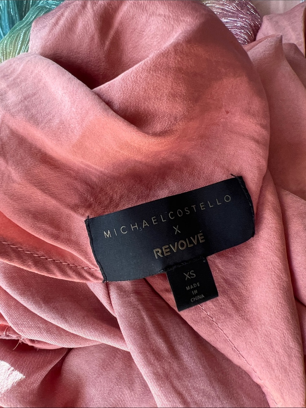 Michael Costello X Revolve Pink Maxi Cowl Neck Dress XS New With Tags - Picture 3 of 5